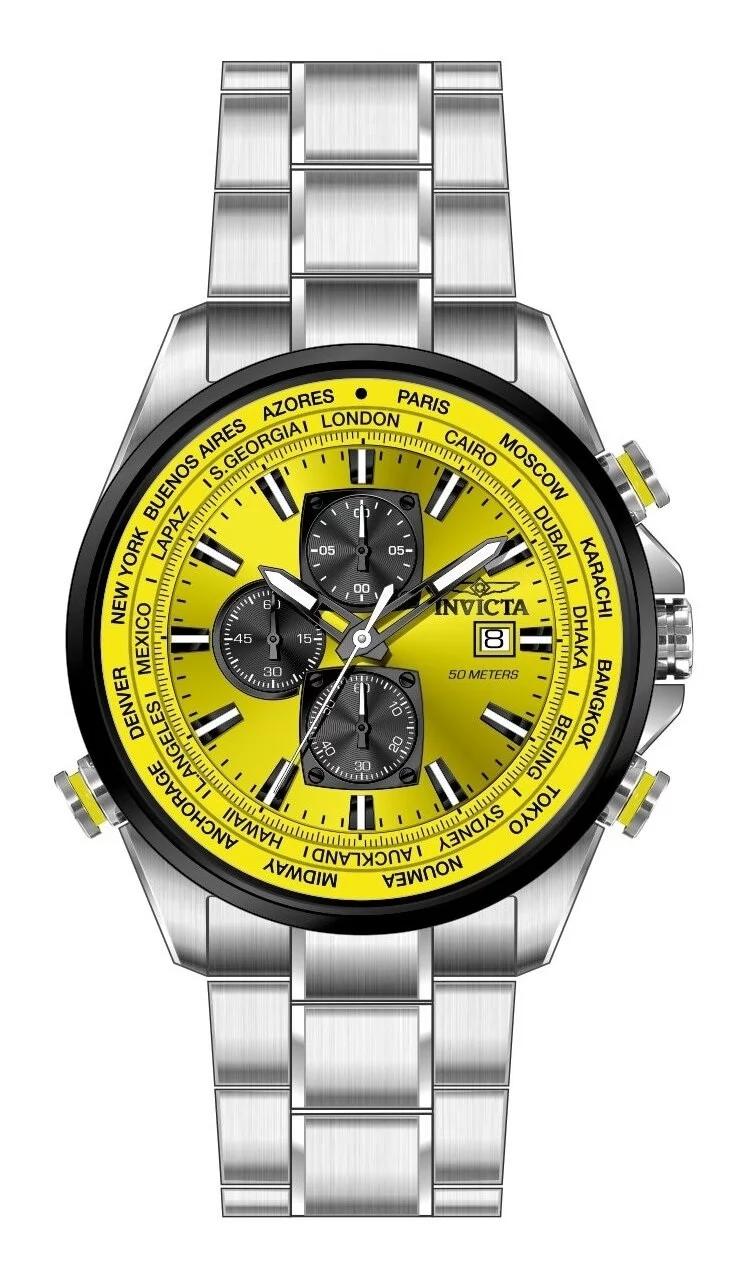 Invicta 50503 50503 Watch - Yellow Dial Stainless Steel Band