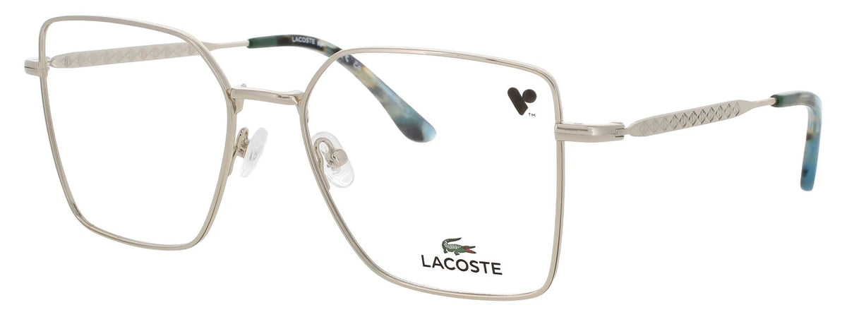 Lacoste L2316 714 Gold Rectangle Eyeglasses 53mm Eyeglasses