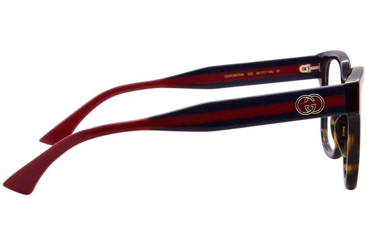 Gucci GG0038oNN-003 eyeglasses in blue frame with clear lenses