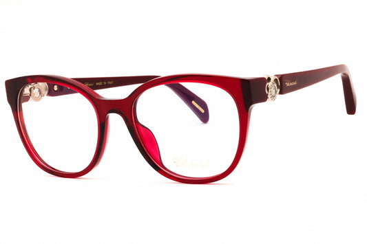 Chopard VCH356S-954 eyeglasses in shiny dark burgundy frame with clear demo lenses