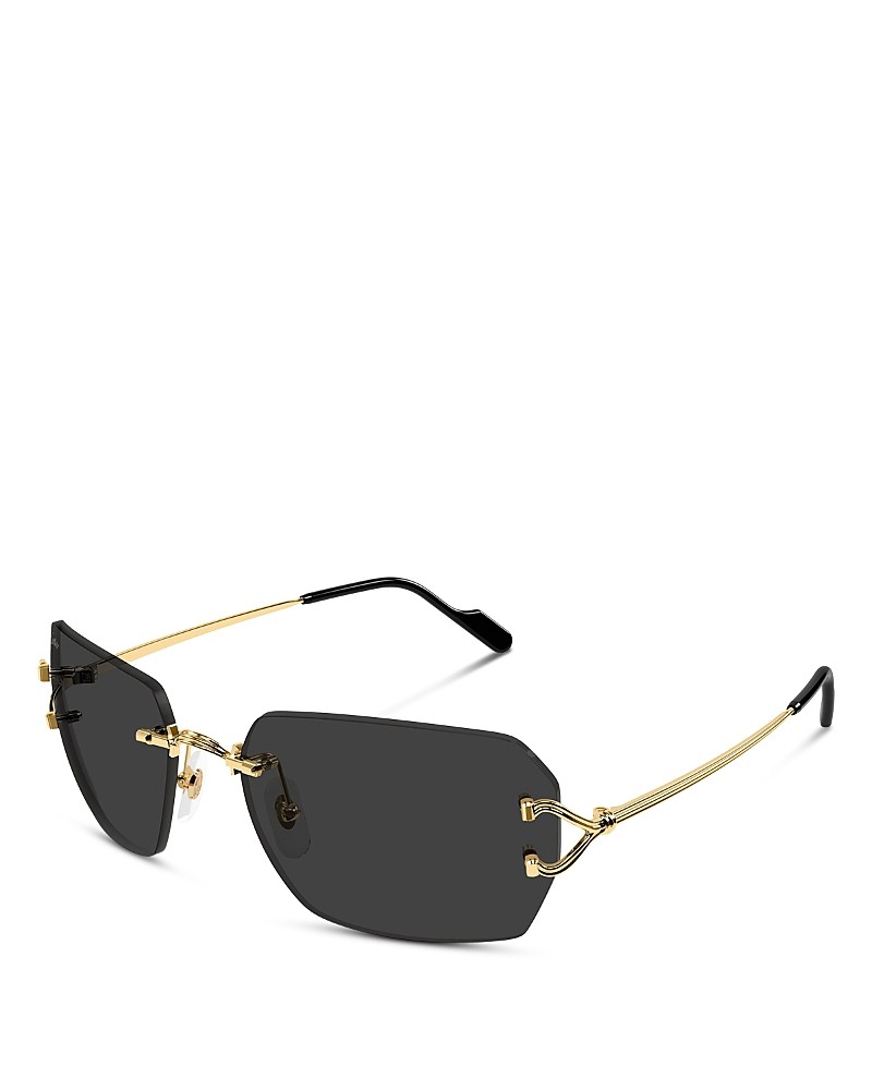 Cartier CT0664S-001 Gold Rectangular Sunglasses 59mm Sunglasses