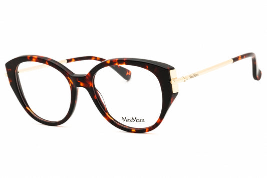 Max Mara MM5116-52 eyeglasses in dark havana frame with clear demo lenses
