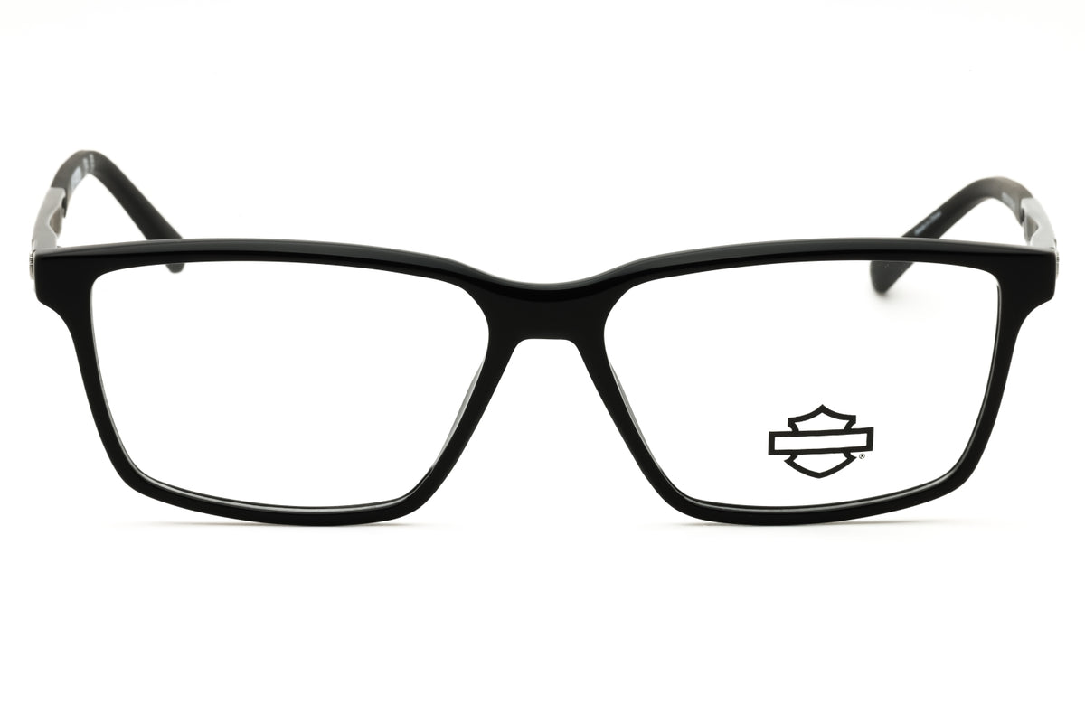 Harley Davidson HD50120-001 shiny black Rectangular Eyeglasses 57mm Eyeglasses