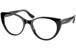 Miu Miu 0MU06TV-1AB101-50 Black Round EYEGLASSES 50mm Eyeglasses