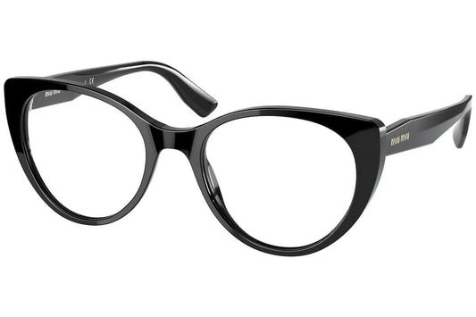 Miu Miu 0MU06TV-1AB101-50 Black Round EYEGLASSES 50mm Eyeglasses
