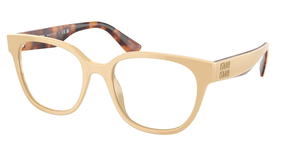 Miu Miu 0MU02VV-10H1O1-54 Beige Oval EYEGLASSES 54mm Eyeglasses