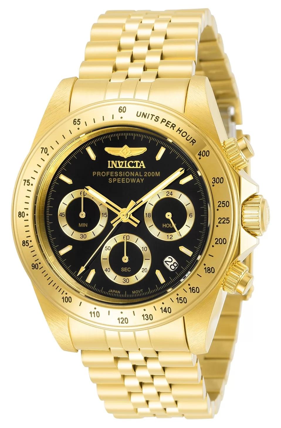 Invicta 31001 watch with black dial and stainless steel band