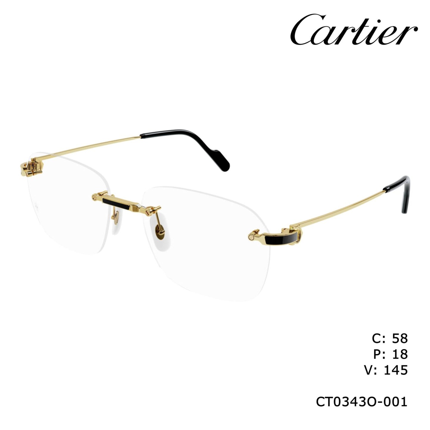 Cartier CT0343o-001 58mm New Eyeglasses