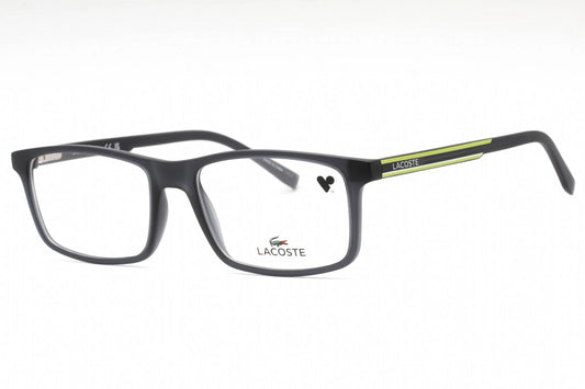 Lacoste L2858-024 eyeglasses in matte dark grey frame with clear lenses