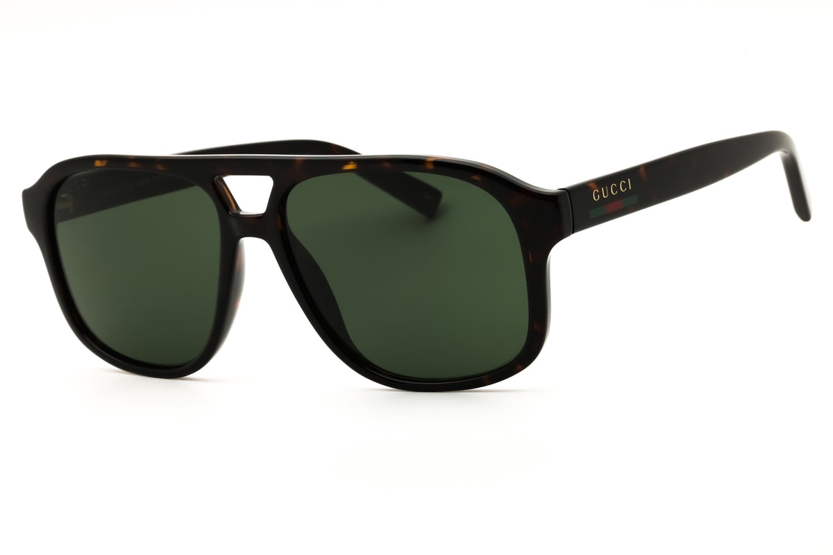 Gucci GG1856S-002 Shiny Dark Havana Rectangular Sunglasses 57mm Sunglasses
