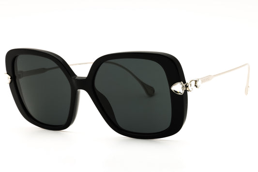 Swarovski SK6011-103887 Black Rectangular Sunglasses 55mm Sunglasses