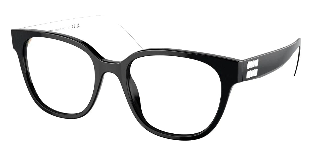 Miu Miu 0MU02VV-10G1O1-54 Black Round EYEGLASSES 0mm Eyeglasses