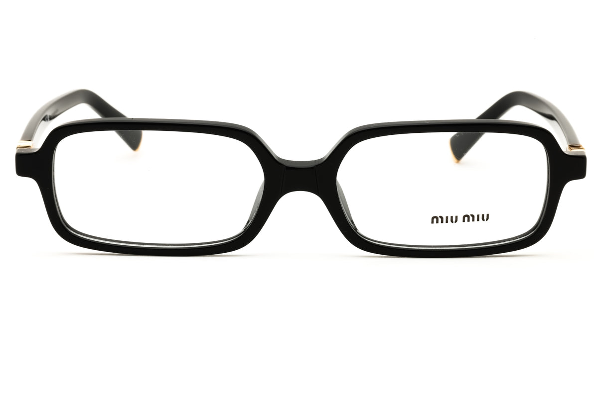 Miu Miu 0MU 01YV-16K1O1 Black Rectangular Eyeglasses 53mm Eyeglasses