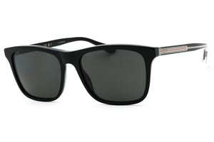 Gucci GG0381SN-007 Black-Black-Grey Rectangular Sunglasses 57mm