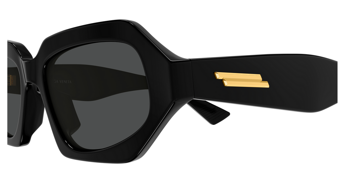 Bottega Veneta BV1502S-001-54 Black Rectangular  54mm Sunglasses