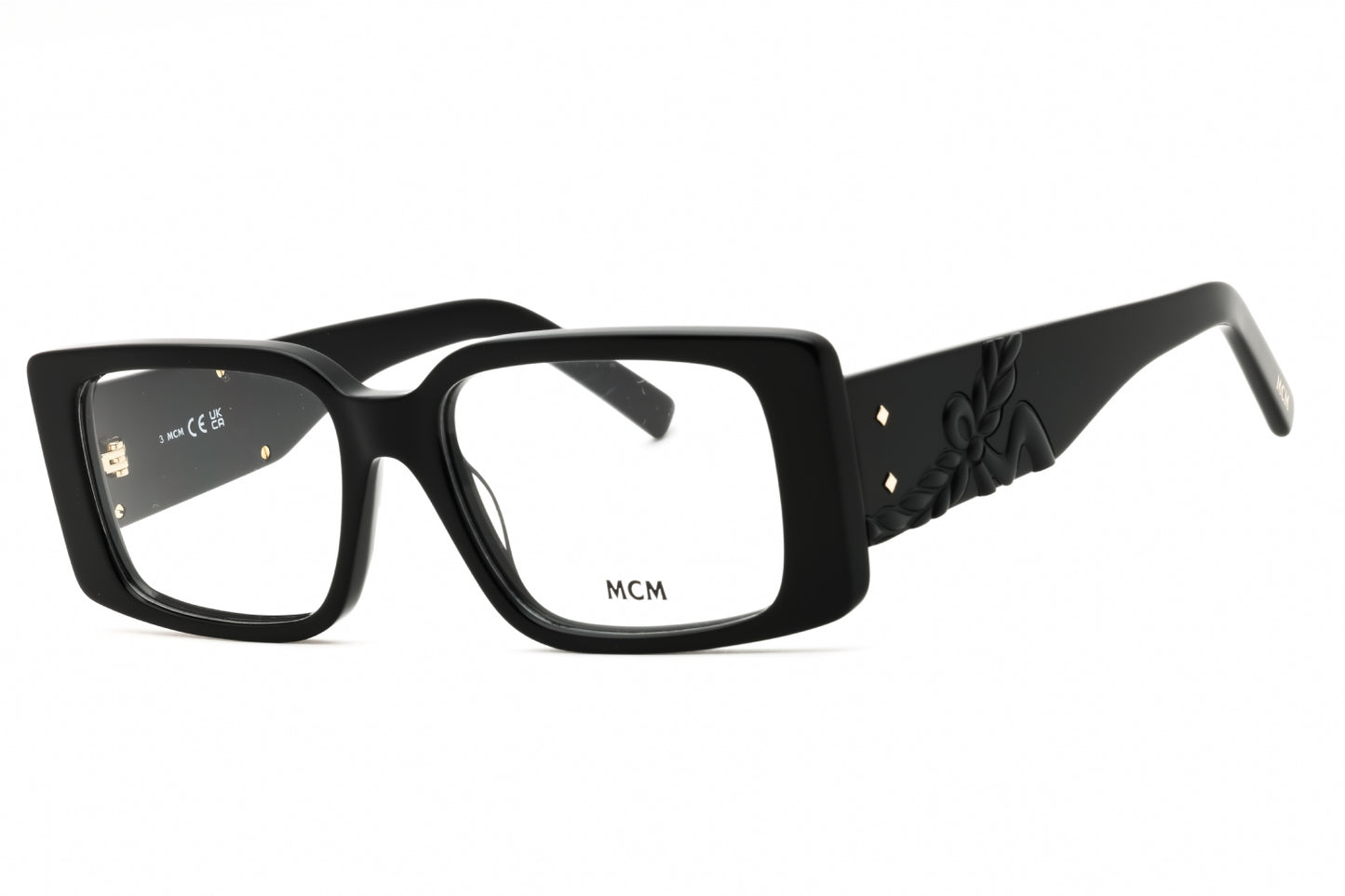 MCM MW5003-001 eyeglasses in shiny black frame with clear lenses