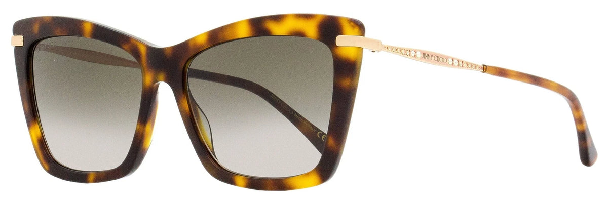 Jimmy Choo 0SADY-S-086-56 Havana/Gold Square SUNGLASSES 56mm Sunglasses
