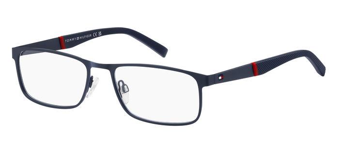 Tommy Hilfiger TH2082-FLL-56 Matte Blue Rectangle Eyeglasses 56mm Eyeglasses