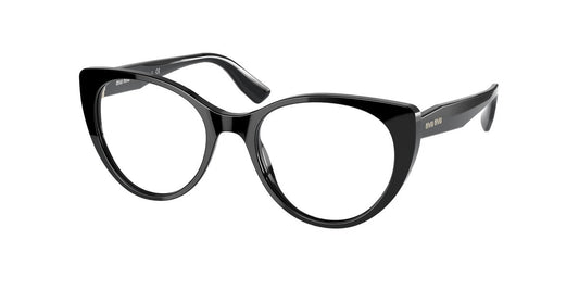 Miu Miu MU06TV-1AB1O1-48 eyeglasses in black frame with clear lenses