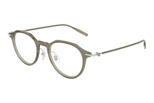 Mont Blanc MB0355o-006 Silver Round Eyeglasses 49mm