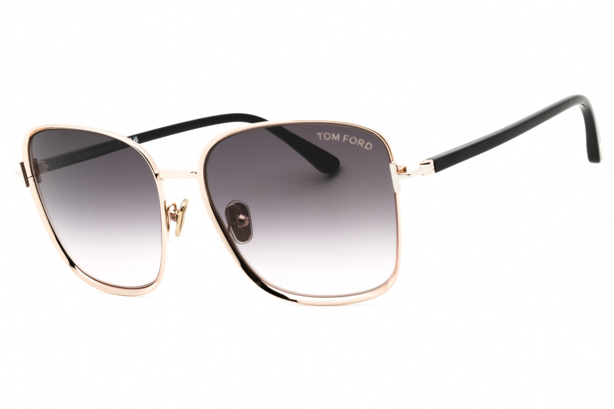 Tom Ford FT1029-28B shiny rose gold Rectangular Sunglasses 57mm
