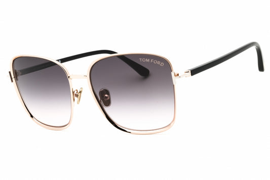 Tom Ford FT1029-28B shiny rose gold Rectangular Sunglasses 57mm