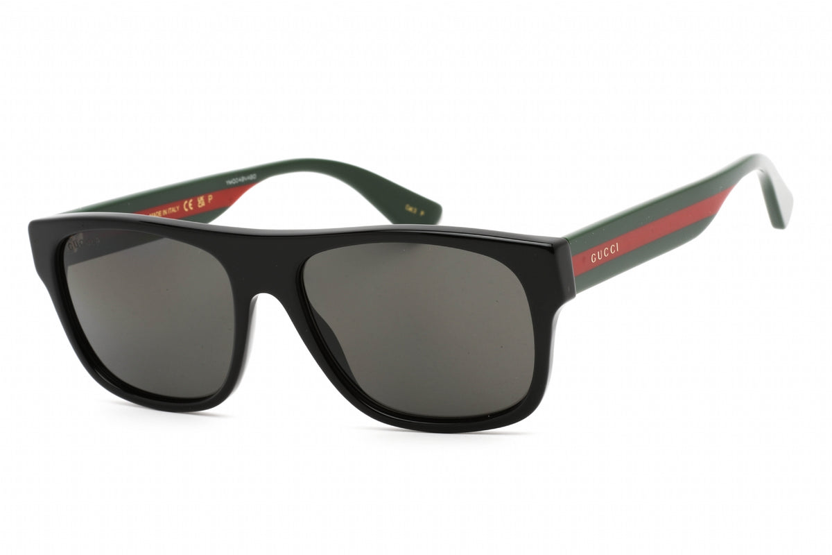 Gucci GG0341S-002 Black Polarized Rectangular Sunglasses 56mm Sunglasses