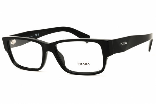 Prada PR B09V-16K1O1 Glossy Black Rectangular Eyeglasses 55mm