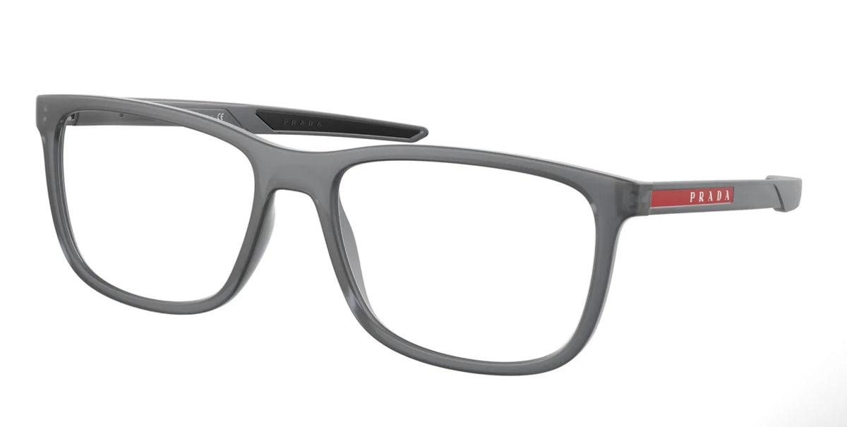 Prada PS07OV-13C1O1-56 eyeglasses in gray frame with clear lenses