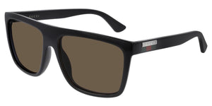 Gucci GG0748S-002 Black Rectangular Sunglasses 59mm