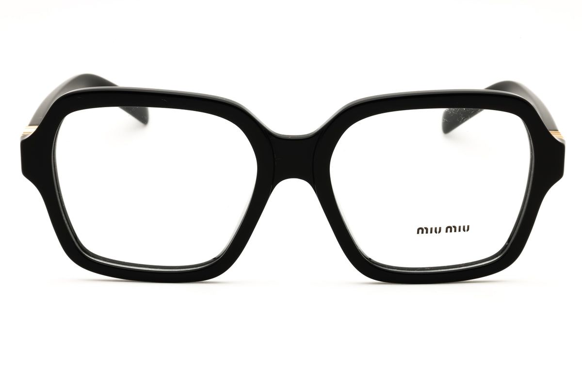 Miu Miu MU 03YV-16K1O1 Polished Black Rectangular Sunglasses 54mm Sunglasses
