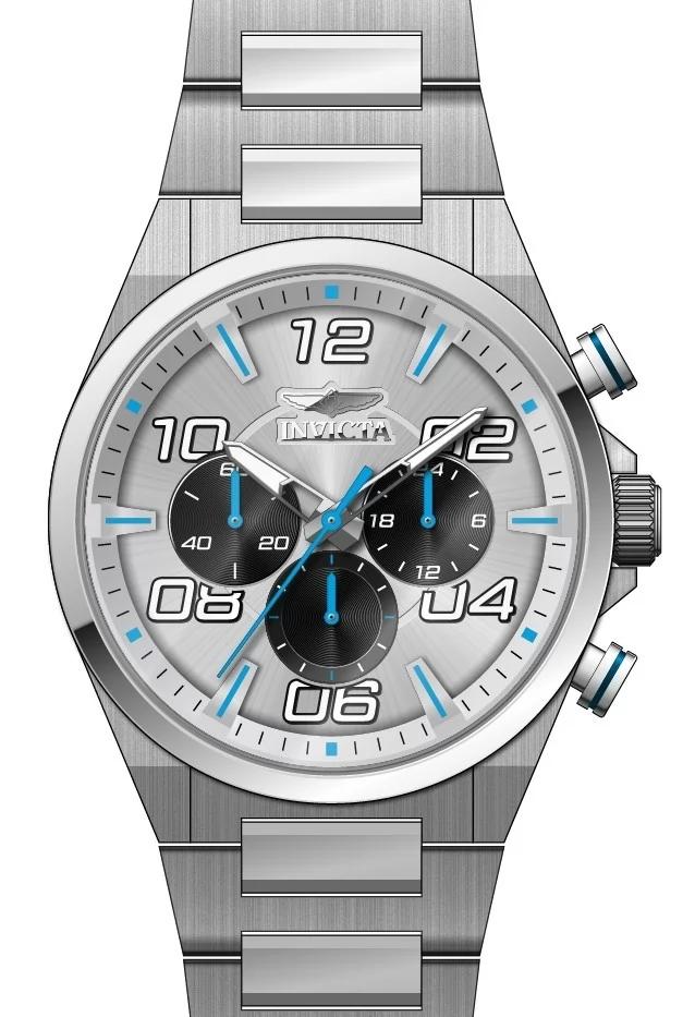 Invicta 50423 watch with silver dial and stainless steel band