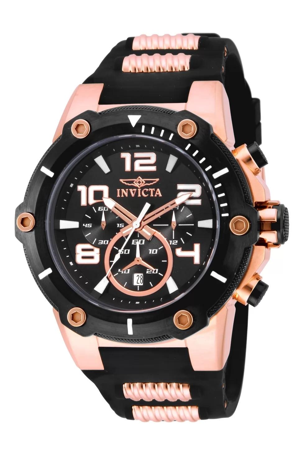 Invicta 17201 17201 Watch - Black Dial Polyurethane/Stainless Steel Band