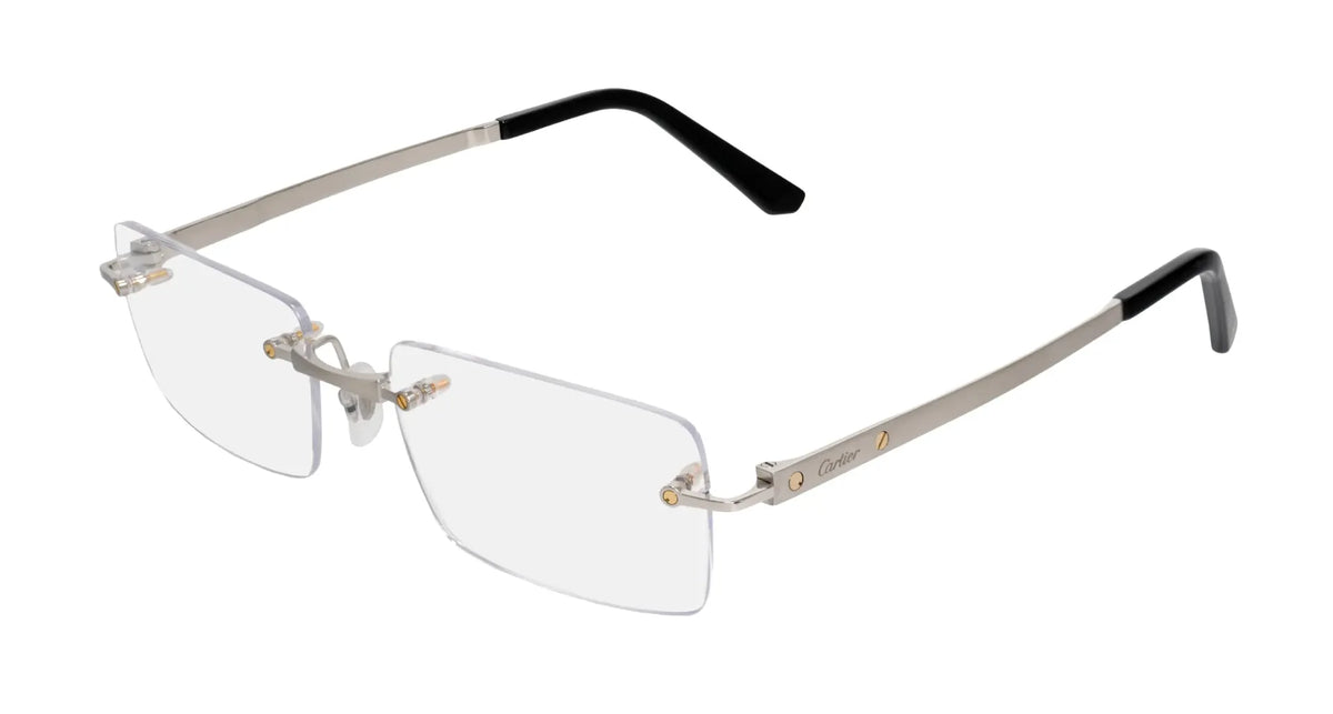Cartier CT0511O-002 Silver Rectangular Eyeglasses 55mm Eyeglasses