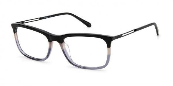 Fossil FOS-7128-08A-56 Black Rectangle Eyeglasses 56mm Eyeglasses