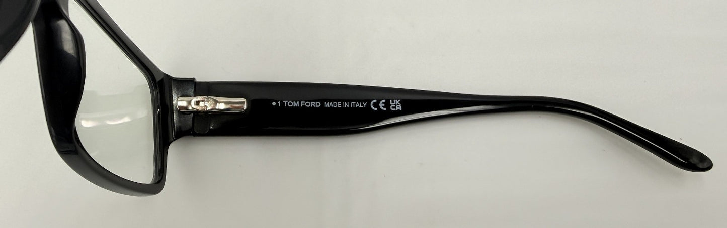 Tom Ford FT5835-B-001 eyeglasses in black frame with clear lenses