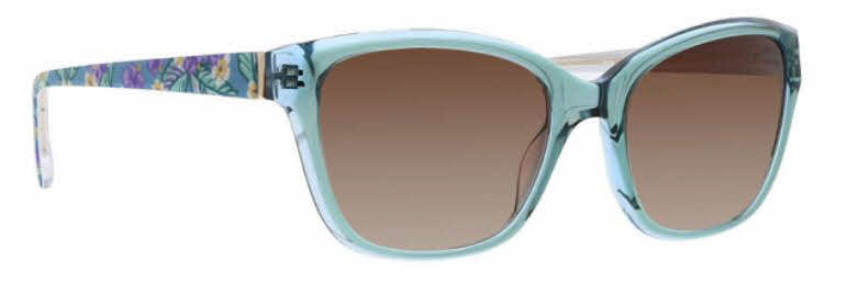 Vera Bradley Lavina Hanging Around Leaves Blue Square Sunglasses 54mm