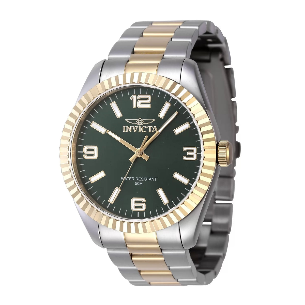 Invicta 47455 Quartz Watch Green Dial Stainless Steel 43mm Men