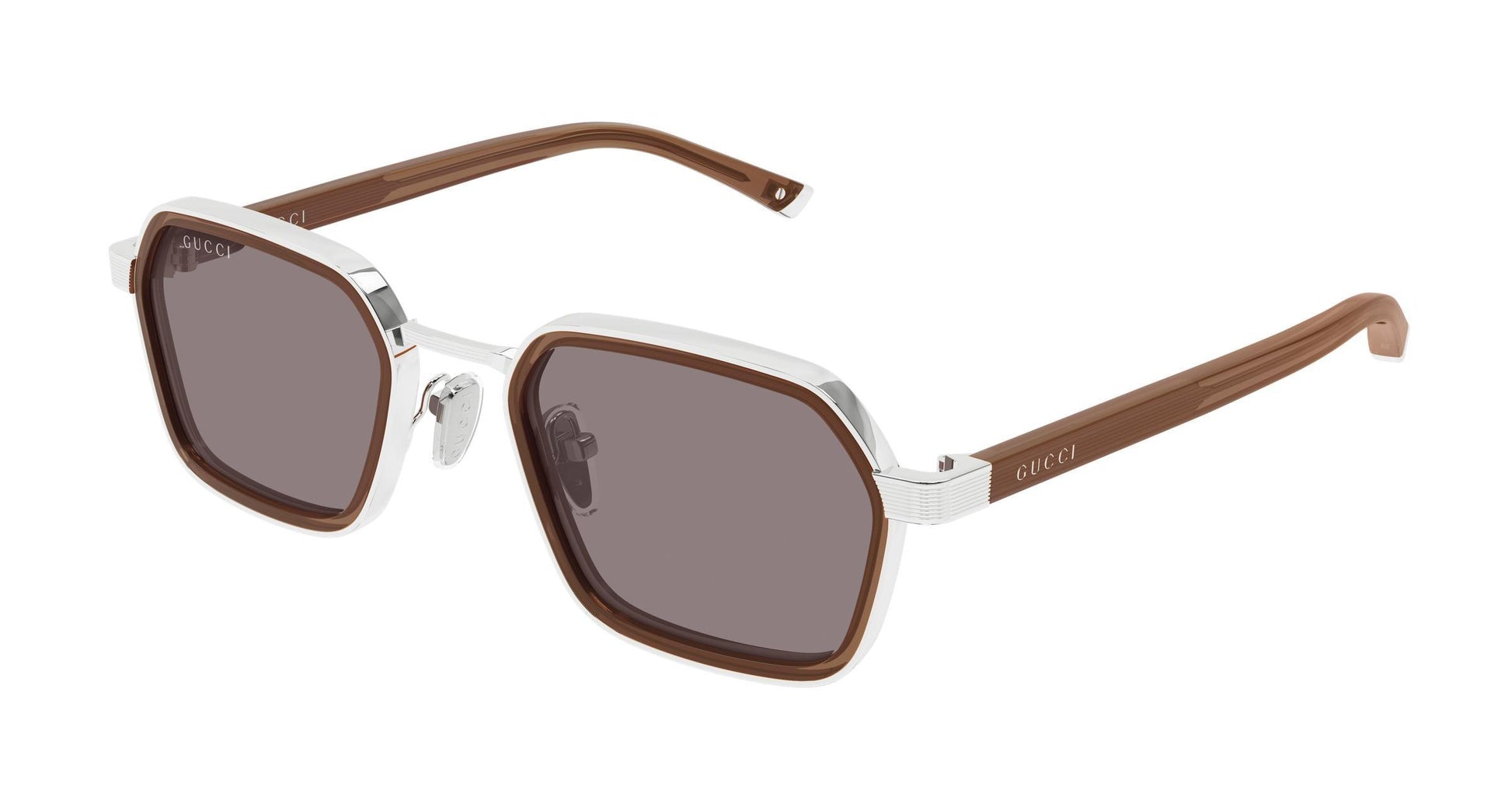 Gucci GG2074S-005 sunglasses in brown frame with silver brown brown lenses