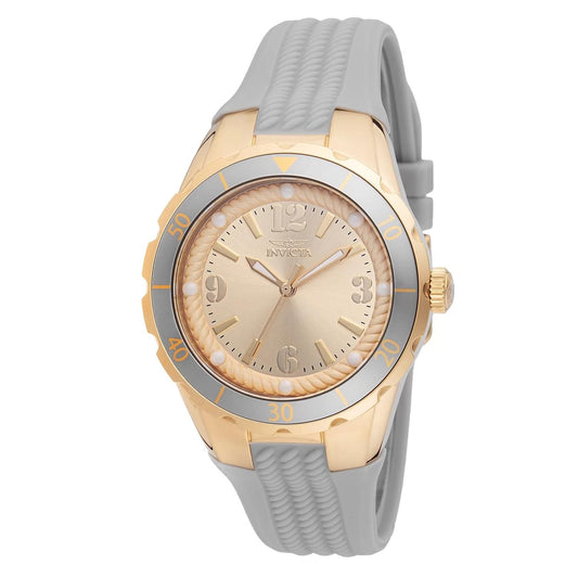 Invicta 48850 watch with gold dial and silicon band