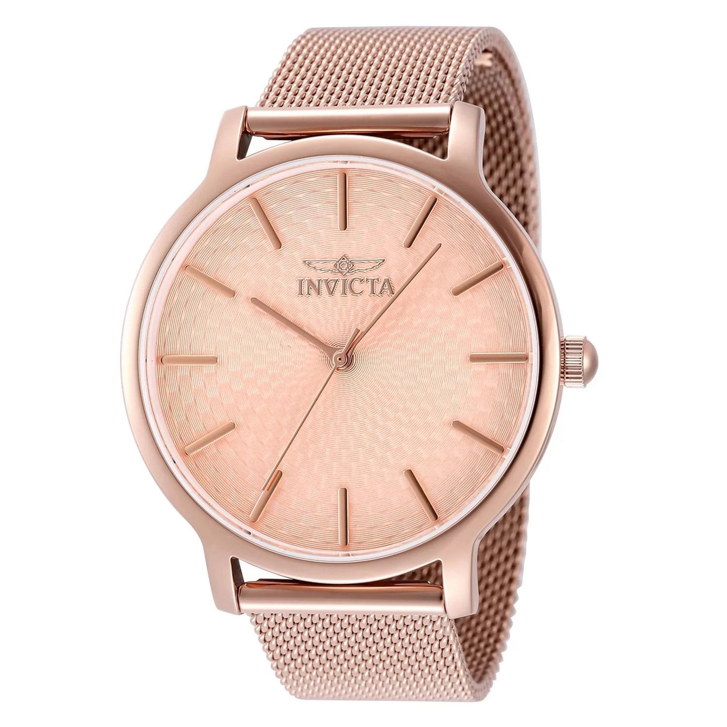 Invicta 48974 watch with rose gold dial and stainless steel band
