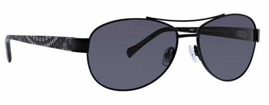 Vera Bradley Kim H Black Bandana Medallion 5615 56mm New Sunglasses