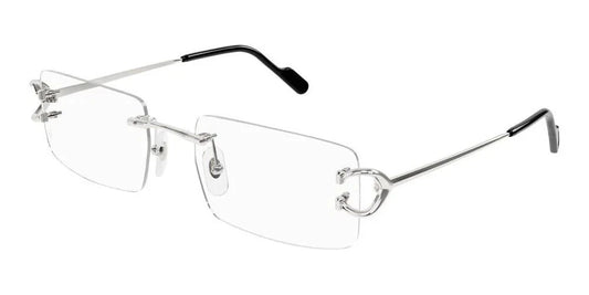 Cartier CT0488O-002 Silver Silver Rectangular Eyeglasses 56mm Eyeglasses