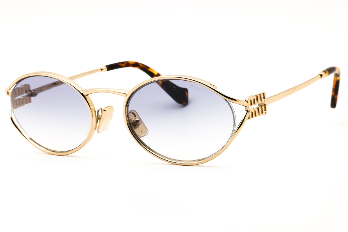 Miu Miu 0MU 52YS-ZVN80O Pale Gold Oval Sunglasses 54mm Sunglasses