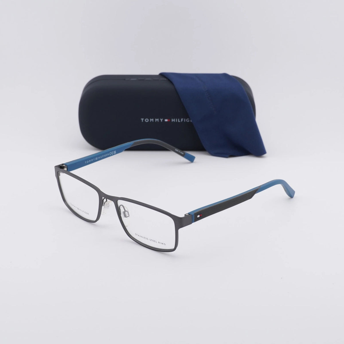 Tommy Hilfiger TH2146-R80-54 Matte Dark Ruthenium Rectangle Eyeglasses 54mm Eyeglasses