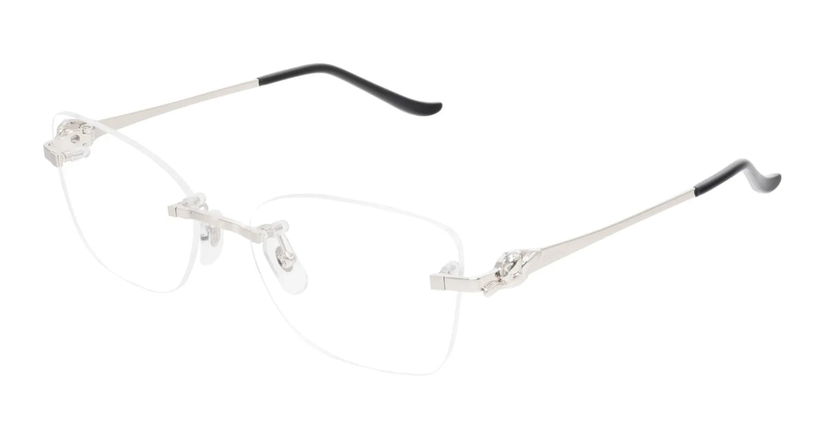 Cartier CT0522O-002 Silver Rectangular Eyeglasses 57mm Eyeglasses