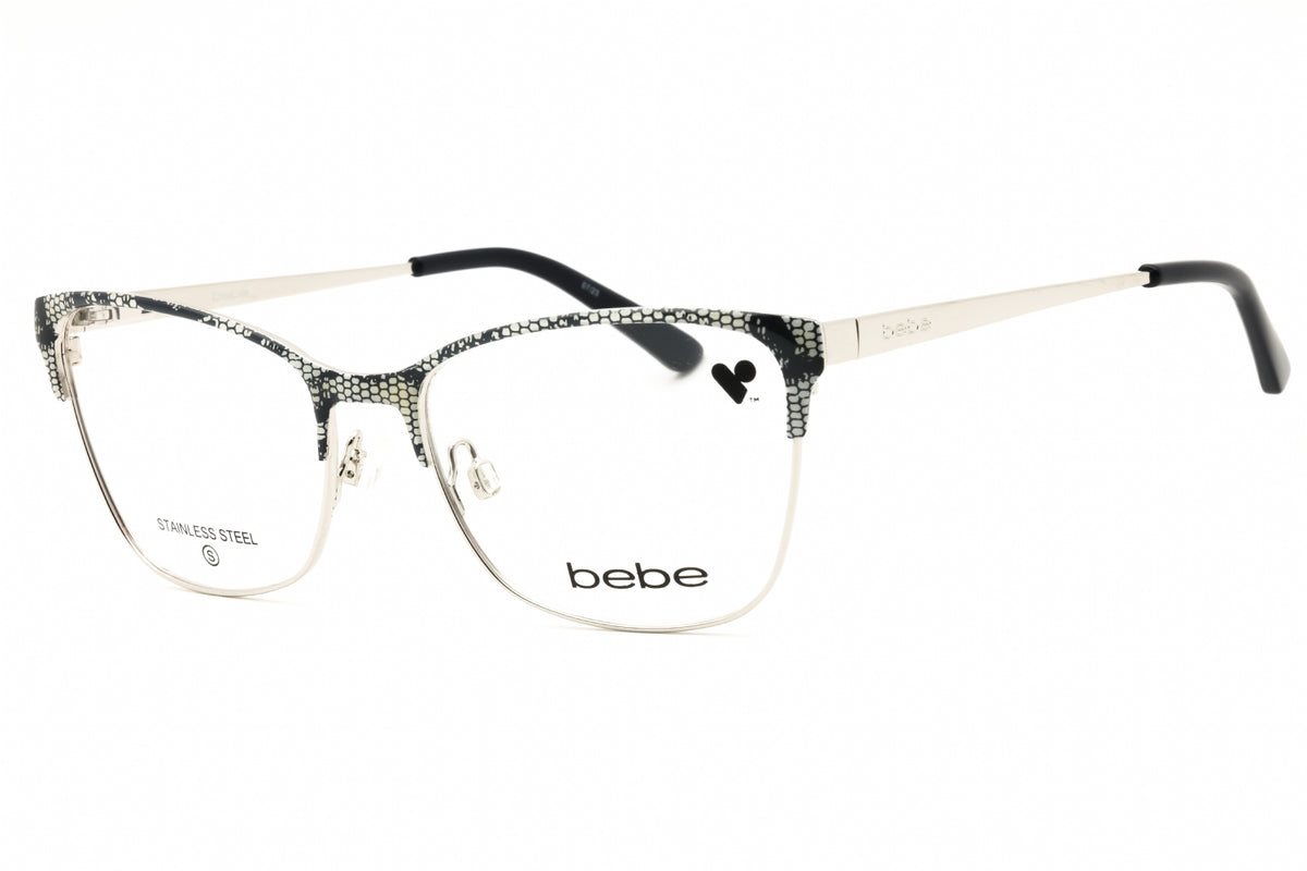 Bebe BB5221-410 NAVY LACE Cat eye Eyeglasses 52mm Eyeglasses