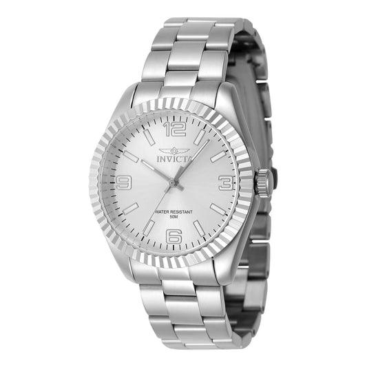 Invicta 47464 watch with silver dial and stainless steel band