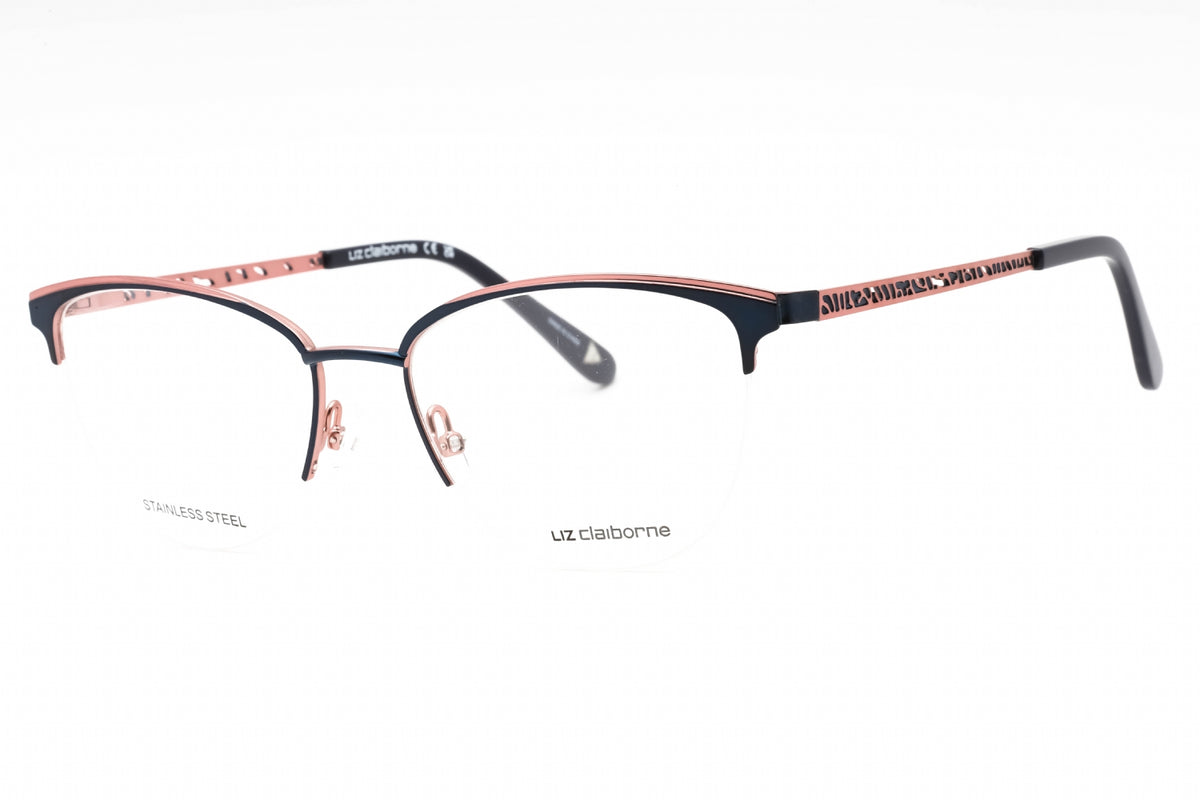 Liz Claiborne L 673-0E8W 00 SMTT NAVY Cat eye Eyeglasses 53mm Eyeglasses