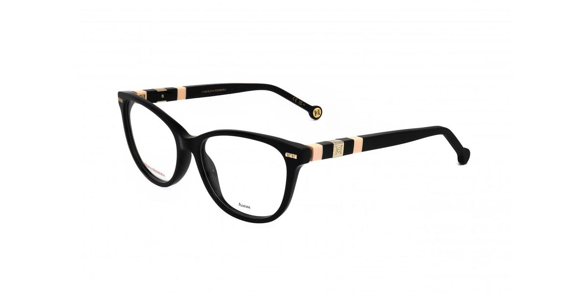 Carolina Herrera CH-0048 3H2 Black Rectangle Eyeglasses 55mm Eyeglasses